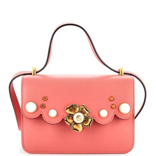 Pearly Peony Shoulder Bag Leather Small