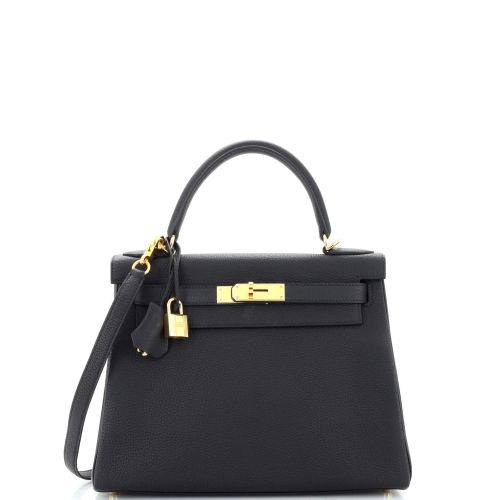 Kelly Handbag Noir Togo with Gold Hardware 28