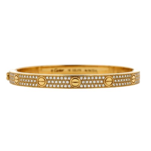 Love Bracelet 18K Yellow Gold with Pave Diamonds