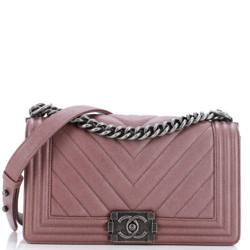 Boy Flap Bag Chevron Caviar Old Medium