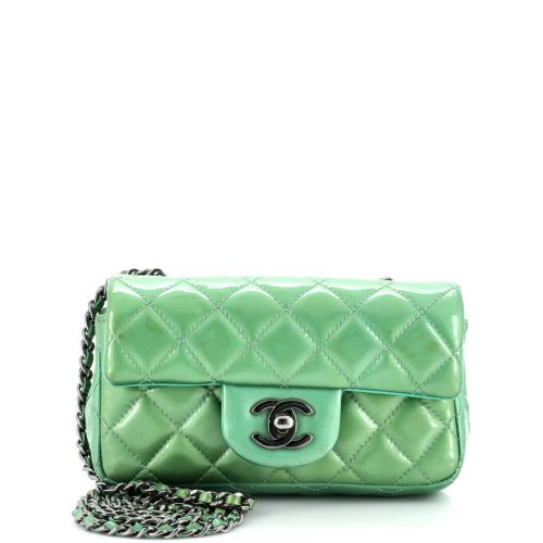 Classic Single Flap Bag Quilted Patent Extra Mini