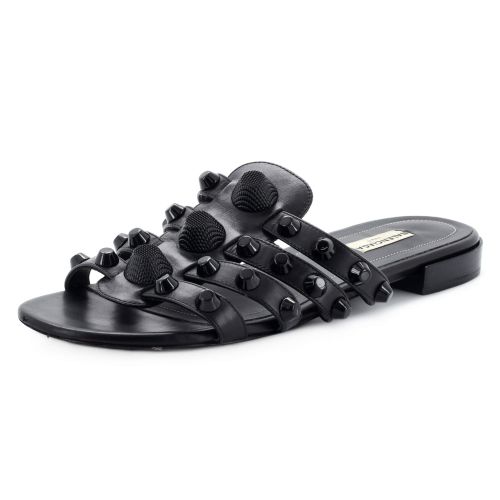 Women's Cagole Slide Sandals Studded Leather