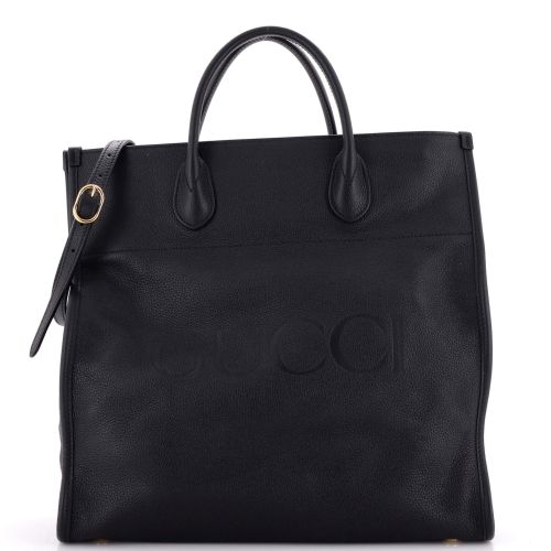 Logo Tote Embossed Leather Medium