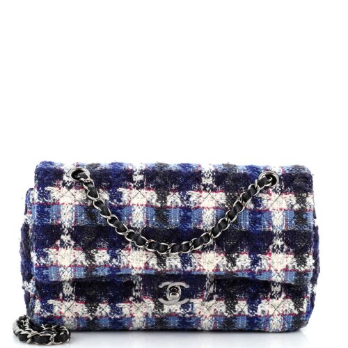 Classic Single Flap Bag Quilted Tweed Medium