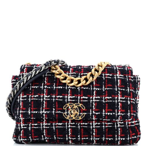 19 Flap Bag Quilted Tweed Large