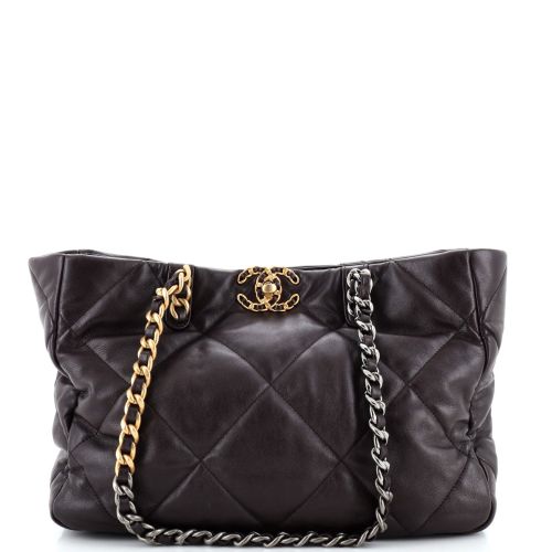 19 Shopping Bag Quilted Leather East West