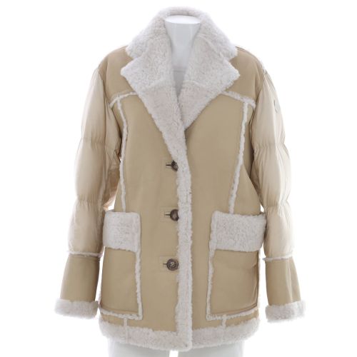 Women's Ilay Button Up Jacket Quilted Polyamide and Shearling with Down