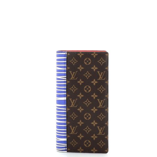 Brazza Wallet Patchwork Monogram Canvas and Printed Leather