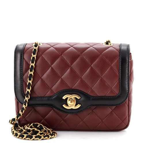 Two Tone Flap Bag Quilted Lambskin Mini