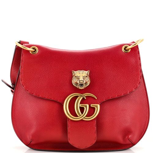 GG Marmont Animalier Shoulder Bag Leather Medium