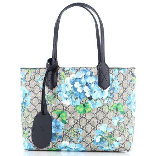 Reversible Tote (Outlet) Blooms Print GG Coated Canvas Small