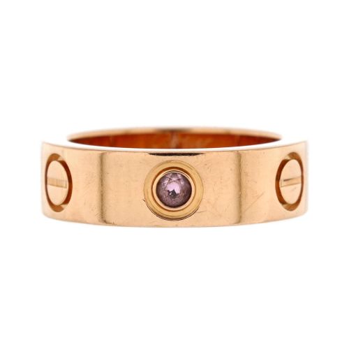 Love Band 1 Sapphire Ring 18K Rose Gold with Pink Sapphire