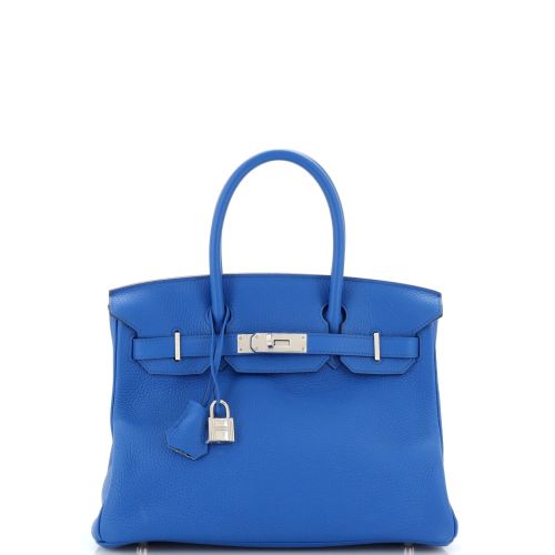 Birkin Handbag Verso Clemence with Palladium Hardware 30