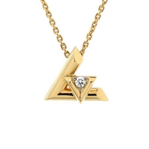 LV Volt One Pendant Necklace 18K Yellow Gold with Diamond Small