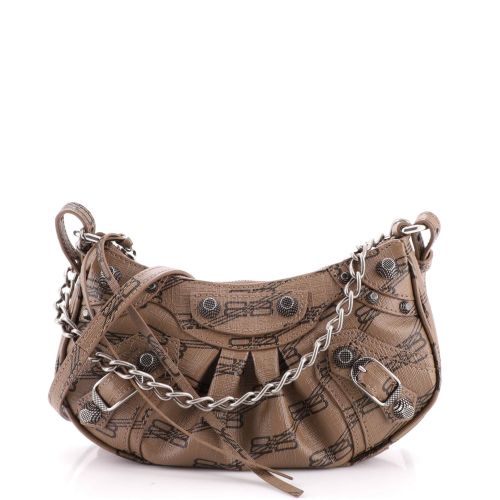 Le Cagole Giant Studs Shoulder Bag BB Monogram Coated Canvas Mini