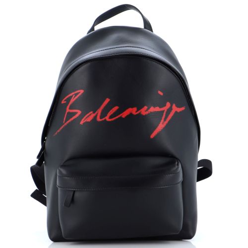 Everyday Script Logo Backpack Leather