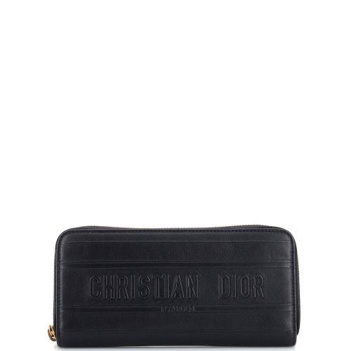 Logo Stripe Zip Around Wallet Leather Long