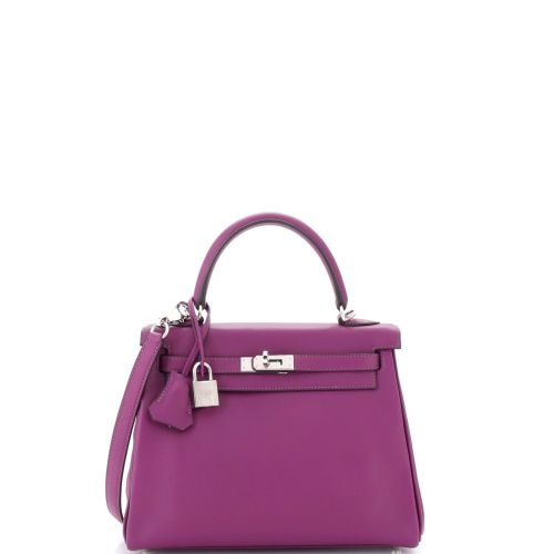 Kelly Handbag Anemone Swift with Palladium Hardware 25