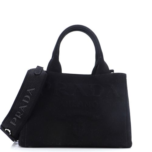 Embossed Logo Canapa Convertible Tote Canvas Mini