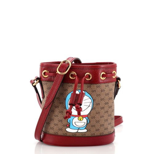 Doraemon Bucket Bag Printed Mini GG Coated Canvas Mini