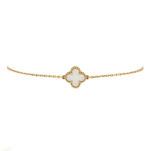 Sweet Alhambra Bracelet 18K Yellow Gold and Mother of Pearl