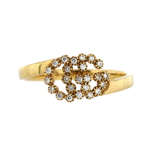 GG Running Ring 18K Yellow Gold with Diamonds