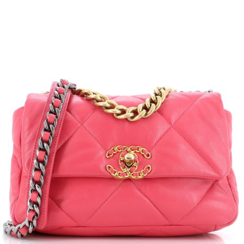 19 Flap Bag Quilted Leather Medium