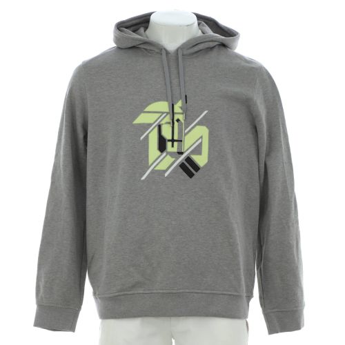 Men's Graphic Print Hoodie Cotton with Leather