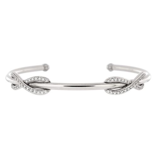 Infinity Double Cuff Bracelet 18K White Gold with Diamonds