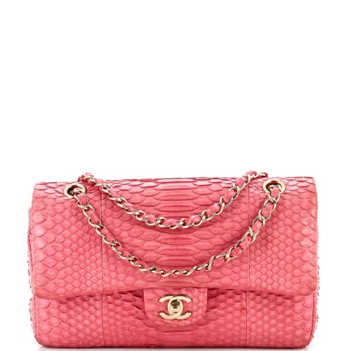 Classic Double Flap Bag Python Medium