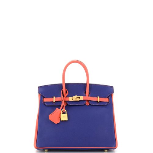 Birkin Handbag Bicolor Epsom with Brushed Gold Hardware 25