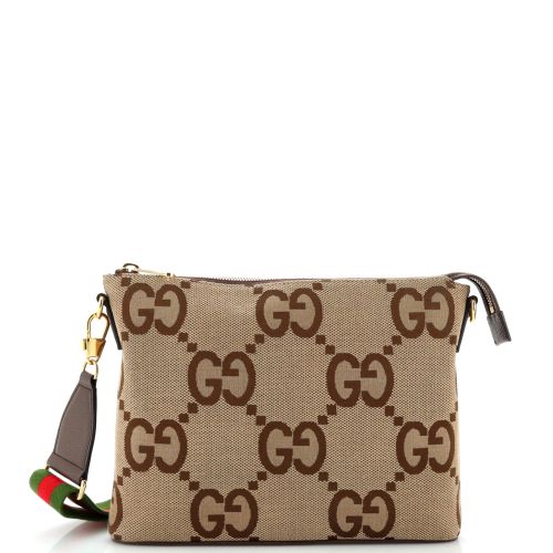 Zip Messenger Bag Jumbo GG Canvas