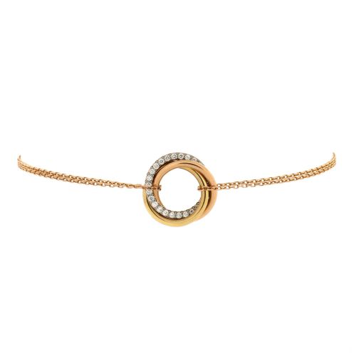 Trinity Chain Bracelet 18K Tricolor Gold and Diamonds