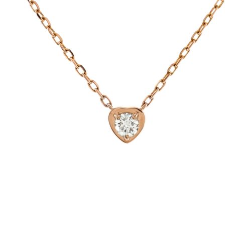 D'Amour Heart Pendant Necklace 18K Rose Gold with Diamond