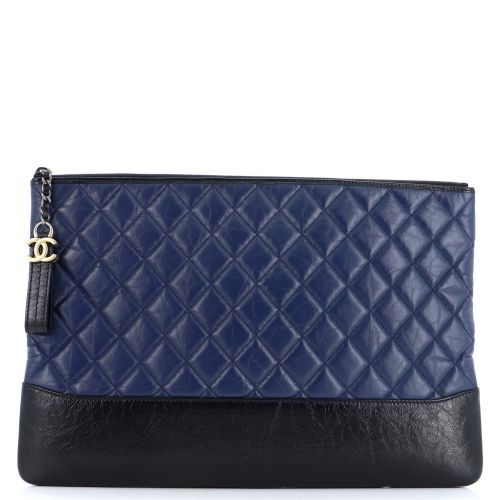 Gabrielle O Case Clutch Quilted Aged Calfskin Large