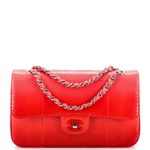 Classic Double Flap Bag Python Medium