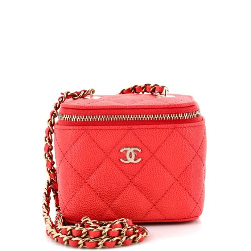 Classic Vanity Case with Chain Quilted Caviar Mini