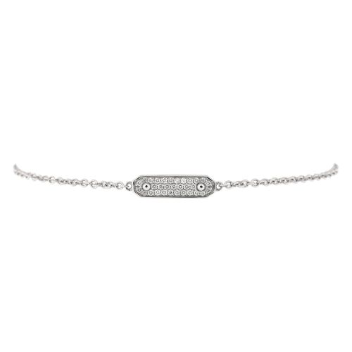 Tag Chain Bracelet 18K White Gold and Diamonds