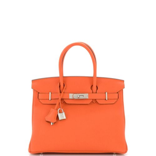 Birkin Handbag Feu Togo with Palladium Hardware 30