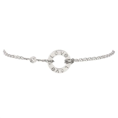 2 Diamonds Love Bracelet 18K White Gold with Diamonds