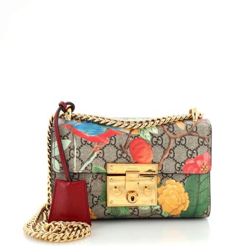 Padlock Shoulder Bag Tian Print GG Coated Canvas Small