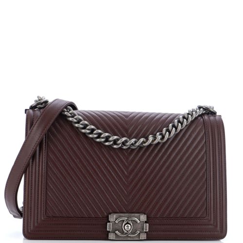 Boy Flap Bag Chevron Calfskin New Medium