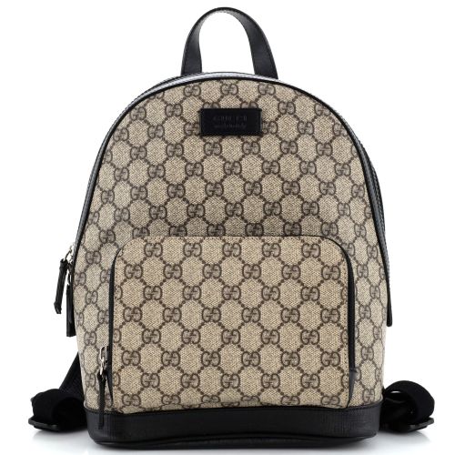 Zip Pocket Backpack Printed GG Coated Canvas Small