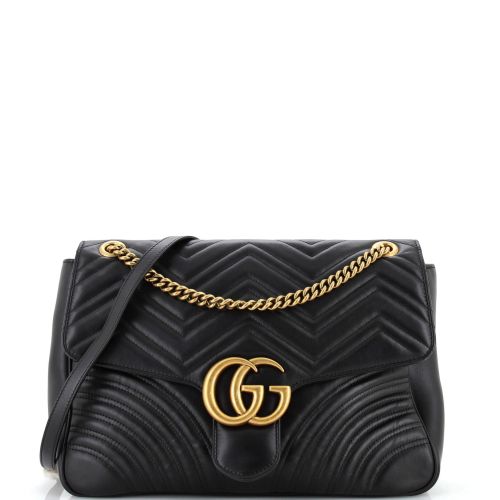 GG Marmont Flap Bag Matelasse Leather Large