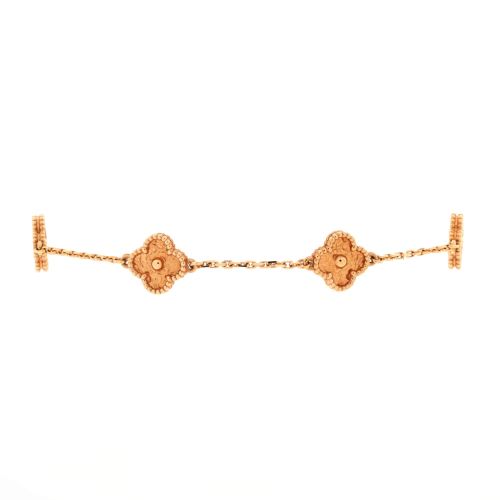 Sweet Alhambra 6 Motifs Bracelet 18K Rose Gold