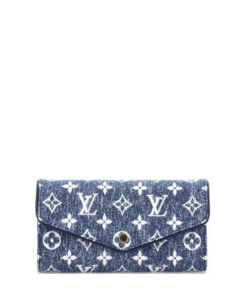 Sarah Wallet NM Monogram Jacquard Denim