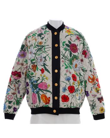 Women's Disney Reversible Bomber Jacket Quilted Printed Silk