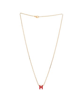 Pop H Pendant Chain Necklace Metal and Enamel Mini