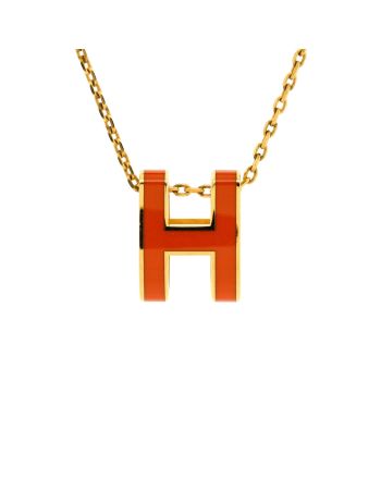 Pop H Pendant Chain Necklace Metal and Enamel