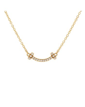 T Smile Pendant Necklace 18K Yellow Gold with Diamonds Mini